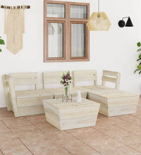 5-tlg. Garten-Paletten-Lounge-Set Imprägniertes Fichtenholz