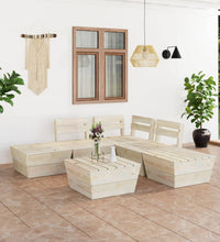 6-tlg. Garten-Paletten-Lounge-Set Imprägniertes Fichtenholz