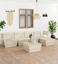 6-tlg. Garten-Paletten-Lounge-Set Imprägniertes Fichtenholz