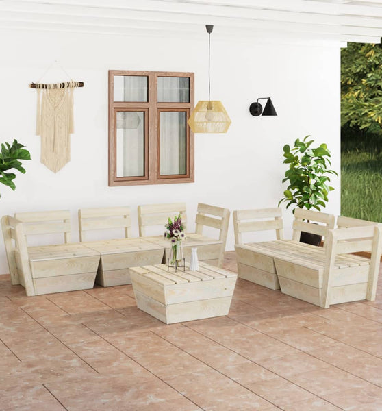 6-tlg. Garten-Paletten-Lounge-Set Imprägniertes Fichtenholz