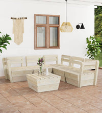 6-tlg. Garten-Paletten-Lounge-Set Imprägniertes Fichtenholz