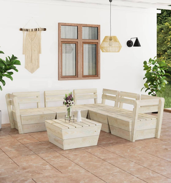 6-tlg. Garten-Paletten-Lounge-Set Imprägniertes Fichtenholz