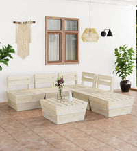 6-tlg. Garten-Paletten-Lounge-Set Imprägniertes Fichtenholz