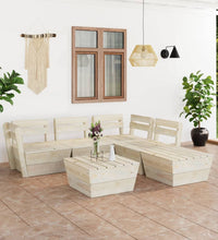 6-tlg. Garten-Paletten-Lounge-Set Imprägniertes Fichtenholz