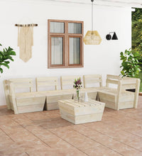 6-tlg. Garten-Paletten-Lounge-Set Imprägniertes Fichtenholz