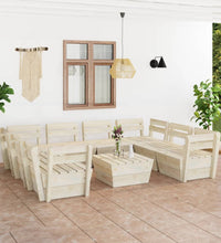 9-tlg. Garten-Paletten-Lounge-Set Imprägniertes Fichtenholz