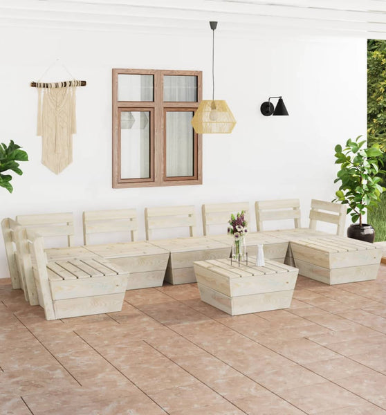 8-tlg. Garten-Paletten-Lounge-Set Imprägniertes Fichtenholz