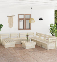 9-tlg. Garten-Paletten-Lounge-Set Imprägniertes Fichtenholz