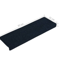 Treppenmatten 15 Stk. Nadelvlies 65x21x4 cm Blau