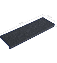 Stufenmatten 15 Stk. 65x21x4 cm Grau und Blau