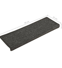 Stufenmatten 15 Stk. 65x21x4 cm Grau und Schwarz