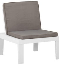 Gartenstühle mit Auflagen 2 Stk. Kunststoff Weiß