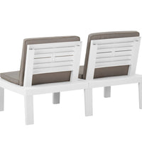 4-tlg. Garten-Lounge-Set mit Auflagen Kunststoff Weiß