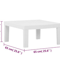 4-tlg. Garten-Lounge-Set mit Auflagen Kunststoff Weiß