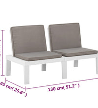 4-tlg. Garten-Lounge-Set mit Auflagen Kunststoff Weiß