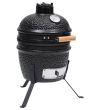 2-in-1 Kamado-Grill Smoker Keramik 56 cm Schwarz