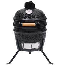 2-in-1 Kamado-Grill Smoker Keramik 56 cm Schwarz