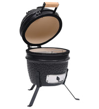 2-in-1 Kamado-Grill Smoker Keramik 56 cm Schwarz