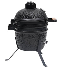 2-in-1 Kamado-Grill Smoker Keramik 56 cm Schwarz