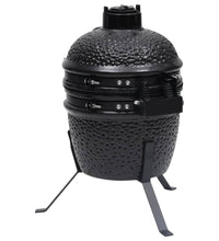 2-in-1 Kamado-Grill Smoker Keramik 56 cm Schwarz