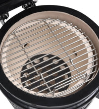 2-in-1 Kamado-Grill Smoker Keramik 56 cm Schwarz