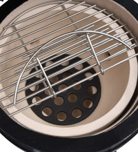 2-in-1 Kamado-Grill Smoker Keramik 56 cm Schwarz