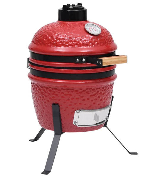 2-in-1 Kamado-Grill Smoker Keramik 56 cm Rot