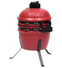 2-in-1 Kamado-Grill Smoker Keramik 56 cm Rot