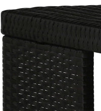 5-tlg. Gartenbar-Set mit Kissen Poly Rattan Schwarz