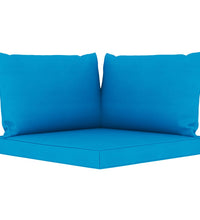 Gartensofa 4-Sitzer mit Kissen in Hellblau