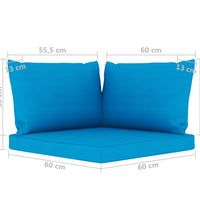 Gartensofa 4-Sitzer mit Kissen in Hellblau