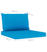 Gartensofa 4-Sitzer mit Kissen in Hellblau