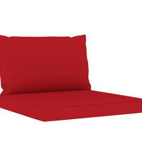 Gartensofa 4-Sitzer mit Kissen in Rot