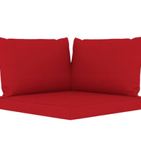 Gartensofa 4-Sitzer mit Kissen in Rot