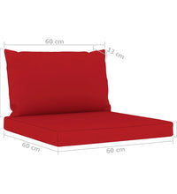 Gartensofa 4-Sitzer mit Kissen in Rot