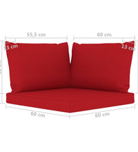 Gartensofa 4-Sitzer mit Kissen in Rot