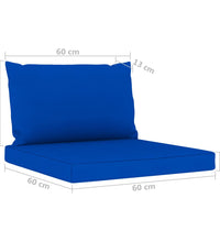 Gartensofa 4-Sitzer mit Kissen in Blau