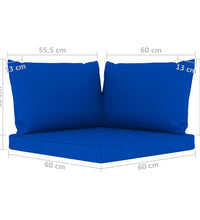 Gartensofa 4-Sitzer mit Kissen in Blau