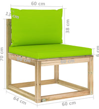 10-tlg. Garten-Lounge-Set mit Kissen Imprägniertes Kiefernholz