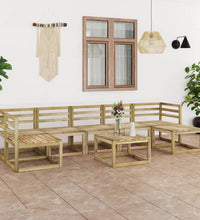 8-tlg. Garten-Lounge-Set Grün Imprägniertes Kiefernholz