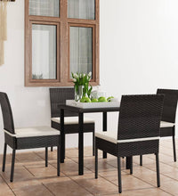 5-tlg. Garten-Essgruppe Poly Rattan Schwarz