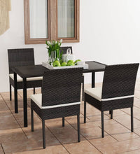 5-tlg. Garten-Essgruppe Poly Rattan Schwarz