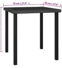 3-tlg. Garten-Essgruppe Poly Rattan Schwarz