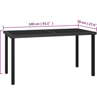 5-tlg. Garten-Essgruppe Poly Rattan Schwarz