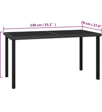 7-tlg. Garten-Essgruppe Poly Rattan Schwarz