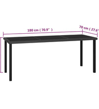 7-tlg. Garten-Essgruppe Poly Rattan Schwarz