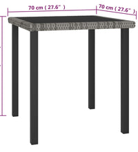 3-tlg. Garten-Essgruppe Poly Rattan Grau