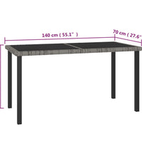 5-tlg. Garten-Essgruppe Poly Rattan Grau