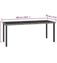 7-tlg. Garten-Essgruppe Poly Rattan Grau