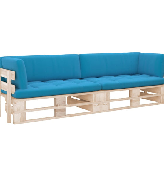 2-Sitzer-Palettensofa mit Kissen Imprägniertes Kiefernholz